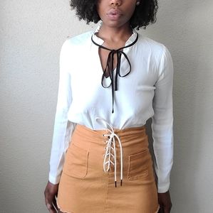 Forever 21 White Blouse with necktie